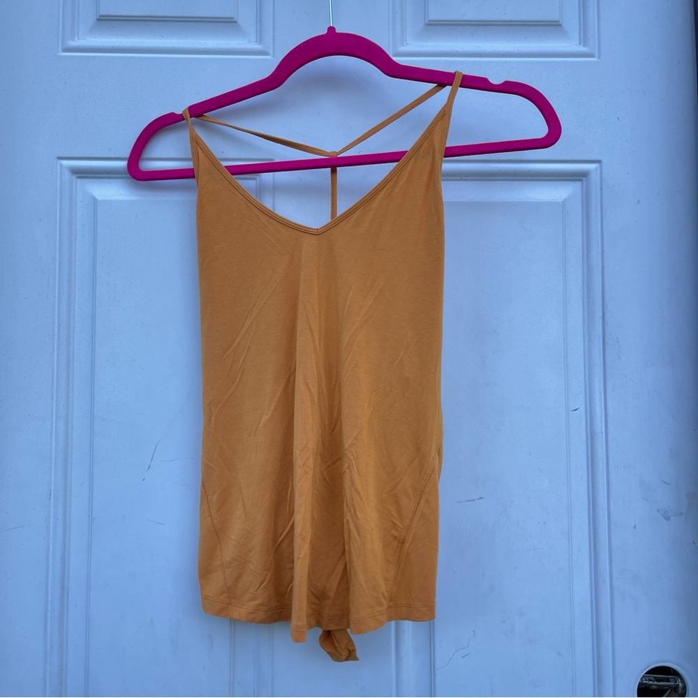Lululemon Modal-Silk Yoga Autumn Orange racerback athletic cami top Size 6 💛